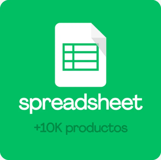 Spreadsheet: más de 10K productos
